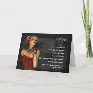 Aries Gothic Zodiac Birthday Card