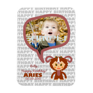 Aries Happy Birthday Keepsake for kids Magnet