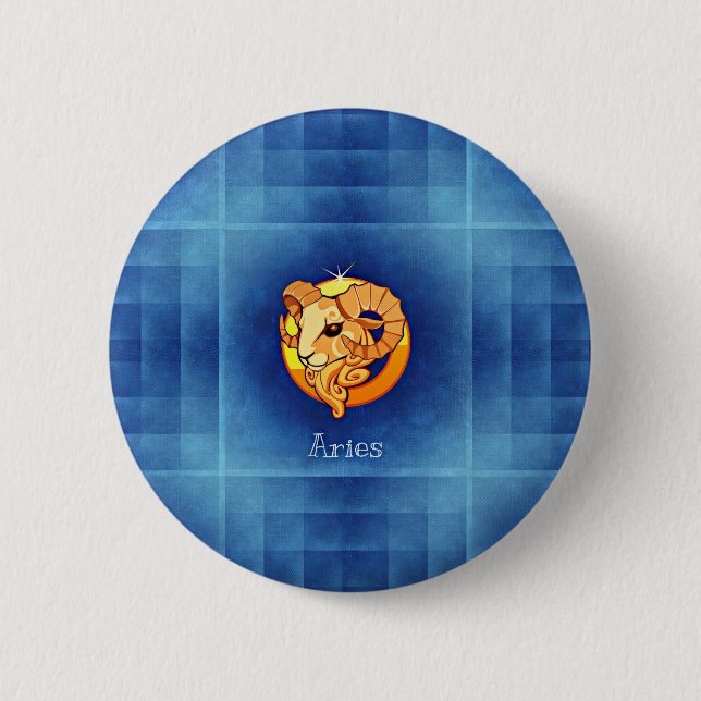 aries horoscope 6 cm round badge (Front)