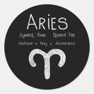 Aries Horoscope Astrology Star Sign Birthday Gift Classic Round Sticker