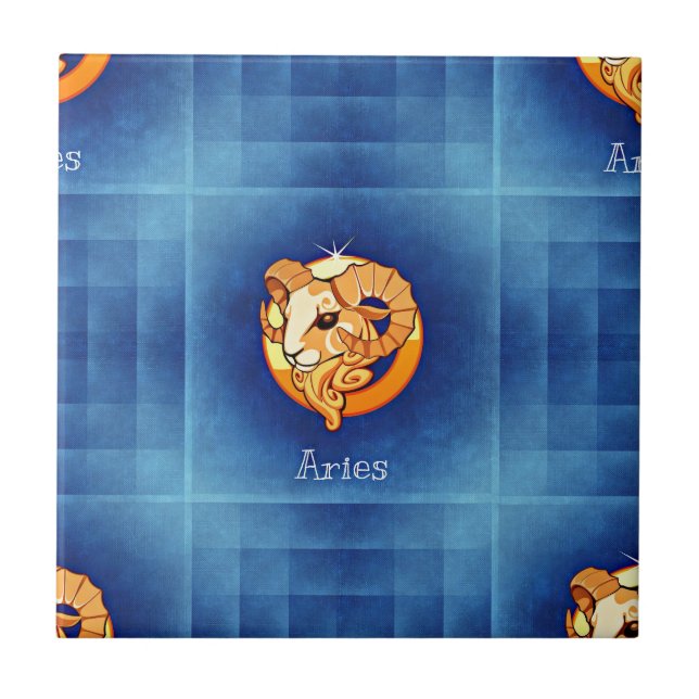 aries horoscope ceramic tile (Front)
