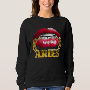 Aries Horoscope Juicy Lips Chain for African Ameri Sweatshirt