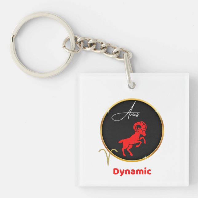 Aries Horoscope  Key Ring (Front)