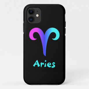 Aries Horoscope Sign Pink Blue Aqua Zodiac Symbol Case-Mate iPhone Case