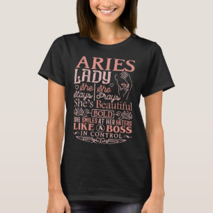 Aries Lady  Astrology Zodiac Sign Aries Woman Girl T-Shirt