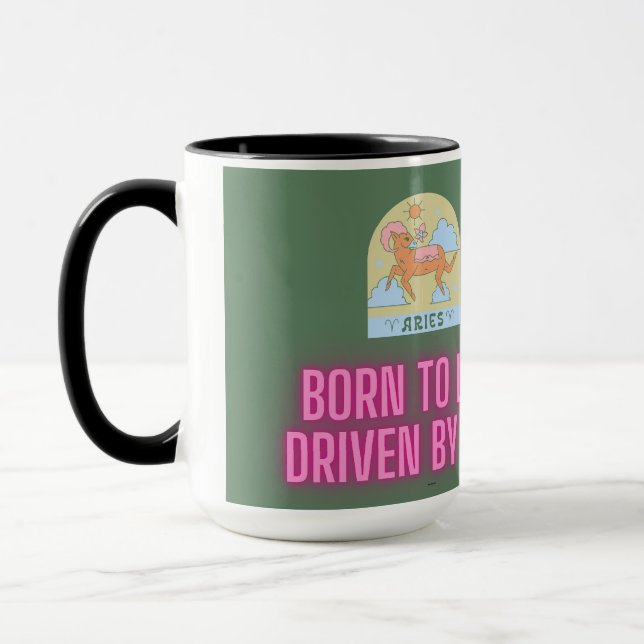 Aries Leadership Mug: Born to Lead, Driven by Fire Mug (Left)