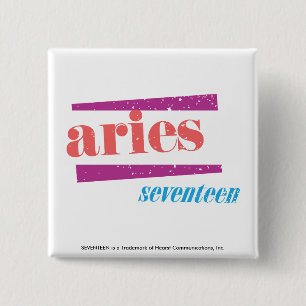 Aries Lt Pink 15 Cm Square Badge