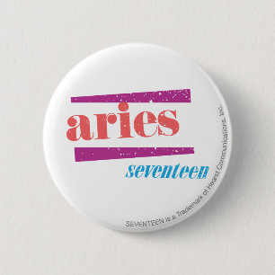 Aries Lt Pink 6 Cm Round Badge