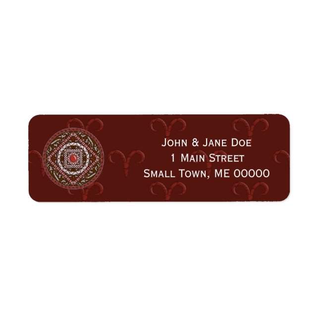 Aries Mandala Address Label Return Address Label (Front)