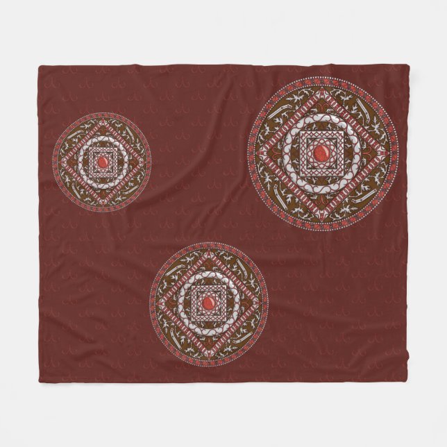 Aries Mandala Fleece Blanket (Front (Horizontal))
