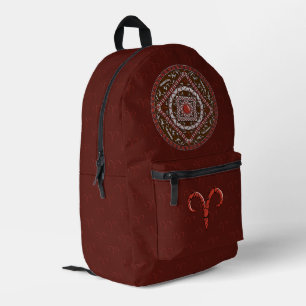 Aries Mandala Printed Backpack