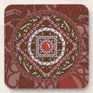 Aries Mandala Square Coaster