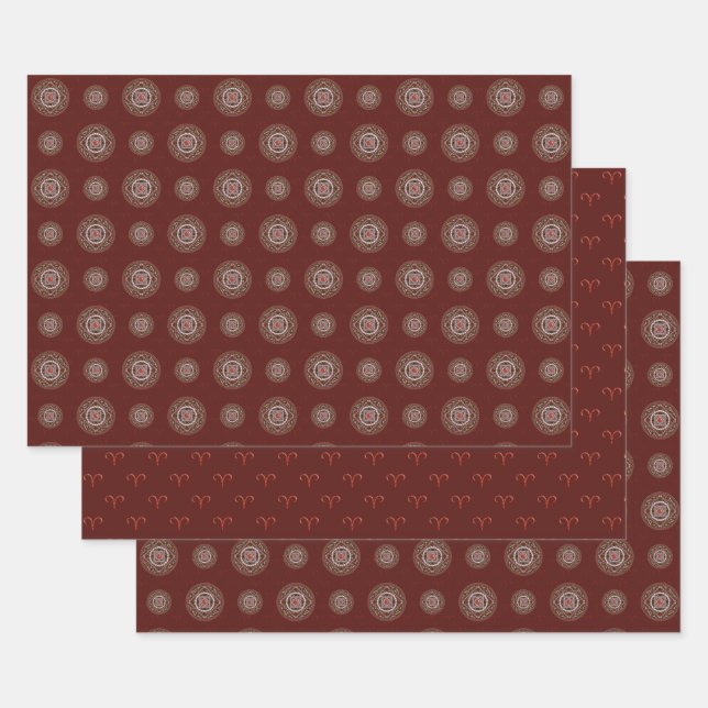 Aries Mandala Wrapping Paper Set (Set)