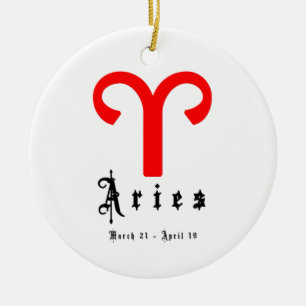 Aries, March 21 -April 19 Ceramic Ornament