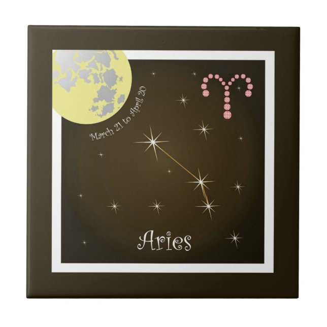 Aries March 21 to April 20 Fotofliese Tile (Front)