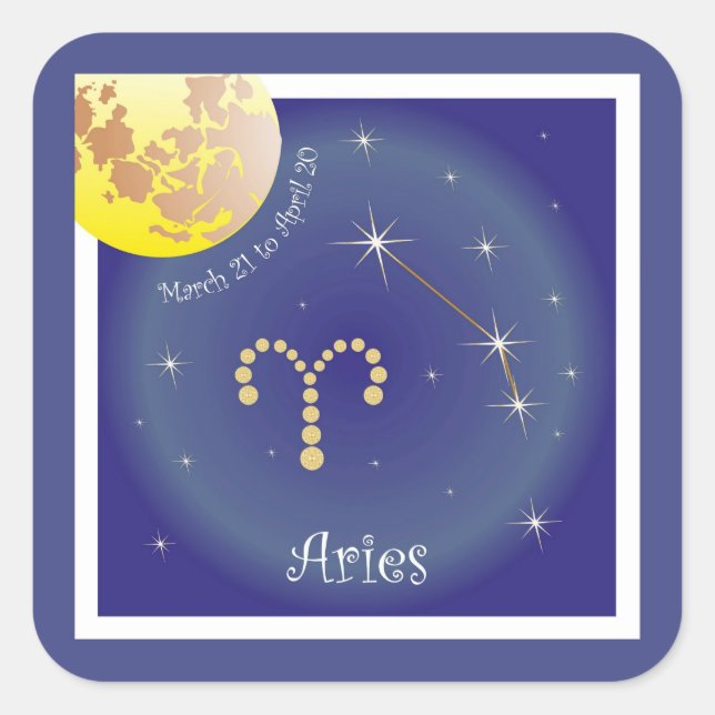 Aries March 21 to April 20 sticker (Front)
