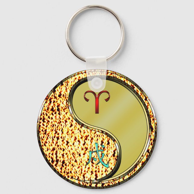 Aries & Metal Dog Key Ring (Front)
