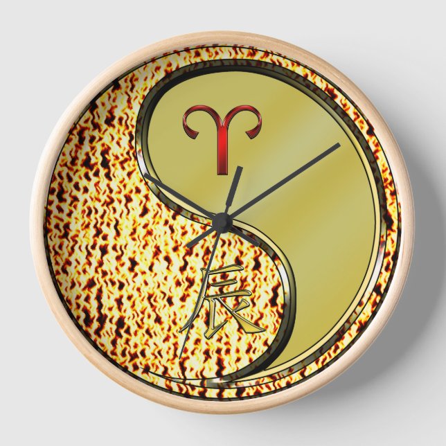 Aries & Metal Dragon Clock (Front)