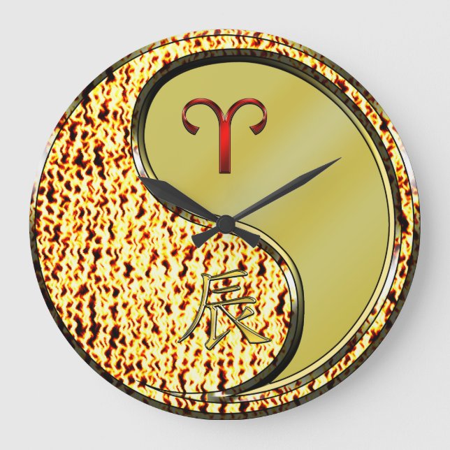 Aries & Metal Dragon Large Clock (Front)