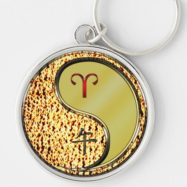 Aries & Metal Horse Key Ring (Front)