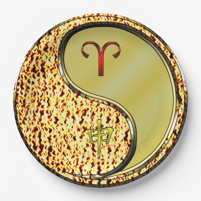 Aries & Metal Monkey Paper Plate (Front)