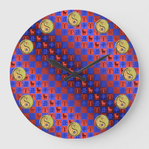 Aries & Metal Ox Large Clock