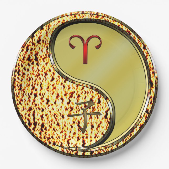Aries & Metal Rat Paper Plate (Front)
