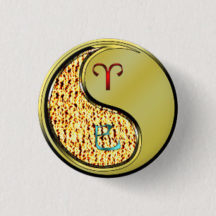 Aries & Metal Snake 3 Cm Round Badge