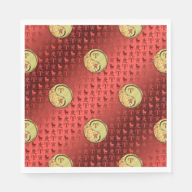 Aries & Metal Tiger Napkin (Front)