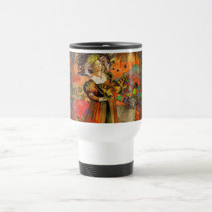 Aries Orange Woman Gothic Illustration Travel Mug