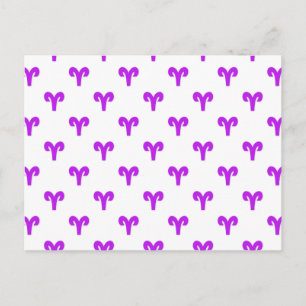 Aries Pattern Purple Postcard