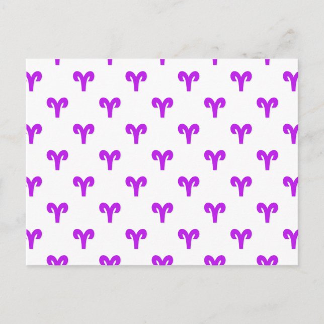 Aries Pattern Purple Postcard (Front)