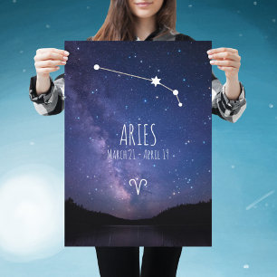 Aries   Personalised Zodiac Constellation Poster