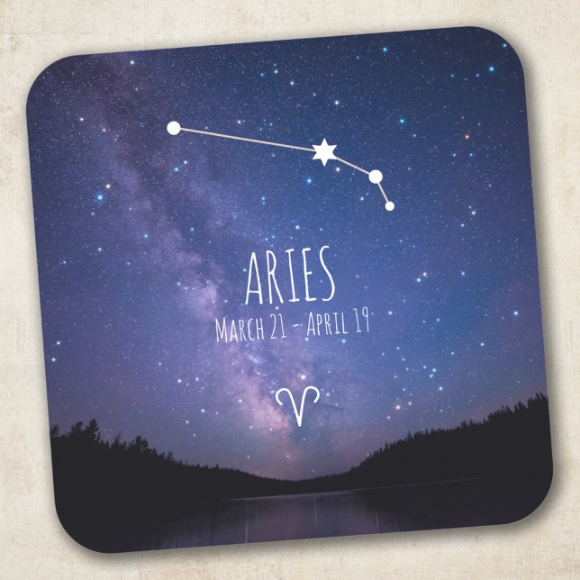 Aries | Personalised Zodiac Constellation Square Sticker (Creator Uploaded)