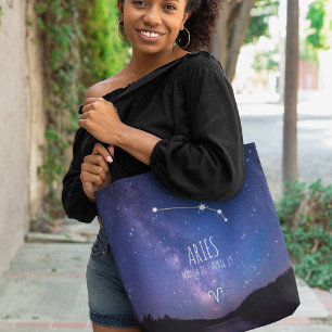 Aries Personalised Zodiac Constellation Tote Bag