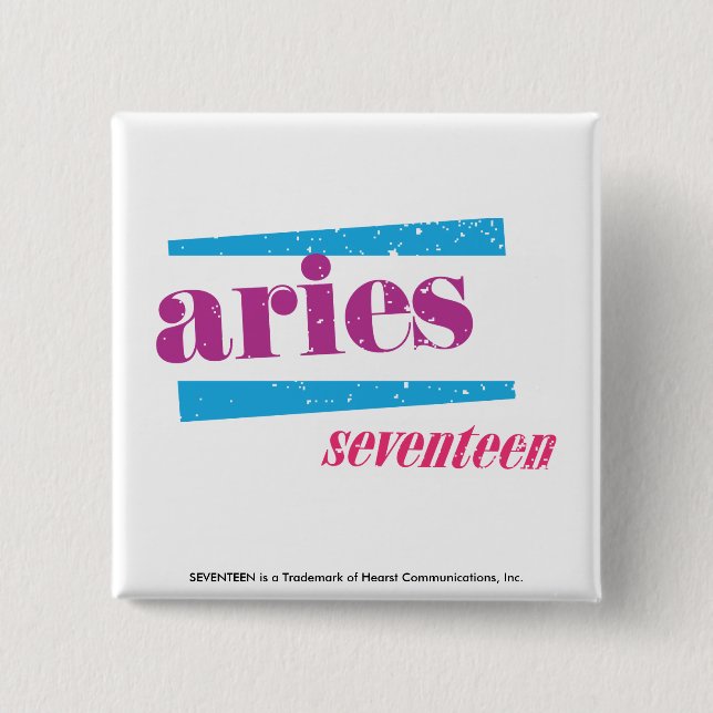 Aries Purple 15 Cm Square Badge (Front)