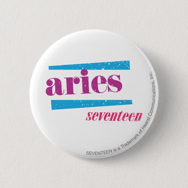 Aries Purple 6 Cm Round Badge (Front)