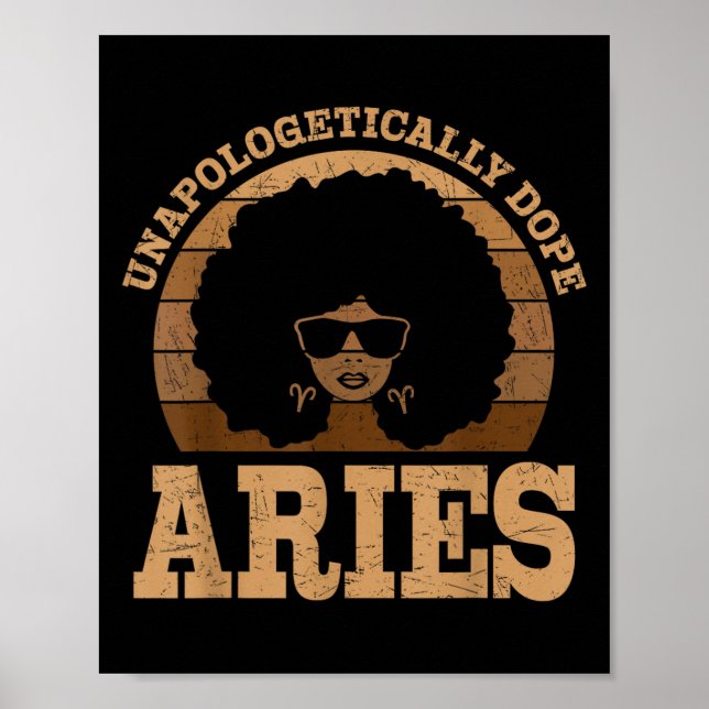 Aries Queen Afro Hair Black Woman Zodiac Sign  (Front)