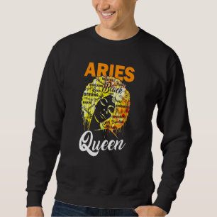Aries Queen Black Woman Afro Natural Hair African Sweatshirt