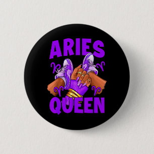 Aries Queen Nails Sneakers Zodiac Birthday Woman 6 Cm Round Badge