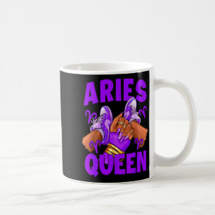 Aries Queen Nails Sneakers Zodiac Birthday Woman Coffee Mug