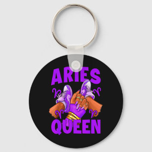 Aries Queen Nails Sneakers Zodiac Birthday Woman Key Ring
