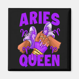Aries Queen Nails Sneakers Zodiac Birthday Woman Magnet