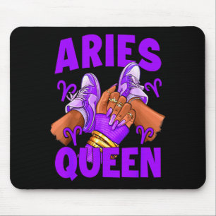 Aries Queen Nails Sneakers Zodiac Birthday Woman Mouse Pad