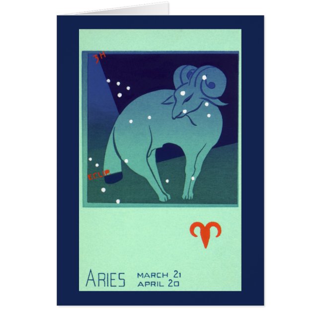 Aries Ram Constellation, Vintage Zodiac Astrology (Front)
