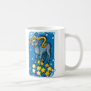 Aries ram in the Night Sky with Stars Coffee Mug