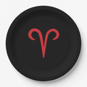 ARIES Ram Red Fire March April Astrology Zodiac  Paper Plate