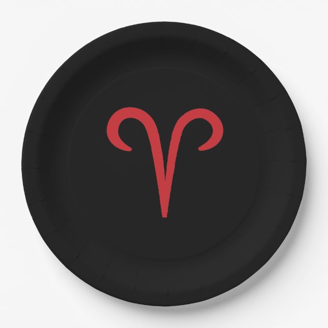 ARIES Ram Red Fire March April Astrology Zodiac  Paper Plate (Front)