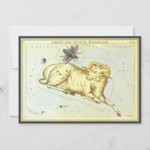 Aries Ram, Vintage Constellation, Urania's Mirror Invitation