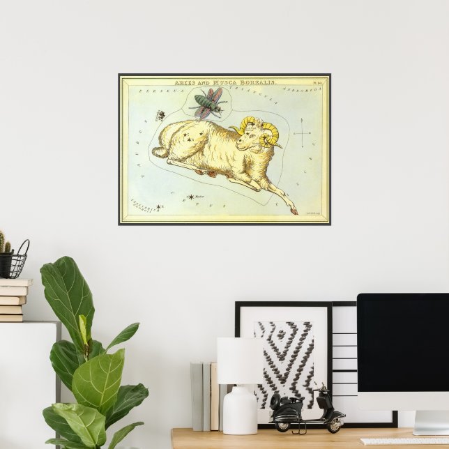 Aries Ram, Vintage Constellation, Urania's Mirror Poster (Home Office)